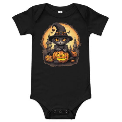 black cat halloween onesie