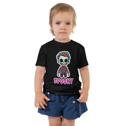 colorful skeleton halloween graphic toddler t-shirt